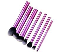 Set di 8 pennelli da trucco in plastica, pennelli artistici per ombretto, pennelli sintetici di alta qualità, per contouring, correttore, fondotinta, cipria, ombretti, viola, 7 pezzi