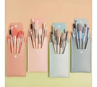 Set di 8 pennelli da trucco mini portatili Macaron | Pennelli ultra morbidi da viaggio per occhi, blush, fondotinta e contouring, adatti ai principianti, regalo perfetto per il glamour, ritocchi veloc
