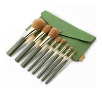 Set Di 8 Pennelli For Trucco For Capelli Morbidi Scintillanti Verdi, Strumento For Trucco Con Asta For Pennelli In Legno Massello