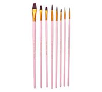 Set di 8 pennelli per pittura portatile Set per principianti Guazzo Acquerello Olio Acrilico Miniature Pennelli per Bambini Classe Acquerello Pennelli Rotondi Pennello Secco