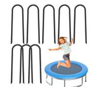 Set di 8 per trampolino, chiodi per porte da calcio, in metallo resistente, a forma di U, per trampolino, recinzione tenda da giardinaggio