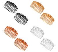 Set di 8 pettini per capelli francesi, da donna, in plastica, decorativi, accessori da donna, 4 colori, per velo da sposa, acconciature multiple