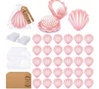 Set di 8 pezzi/4 pezzi/1 pezzo di pettini a forma di conchiglia rosa con cuscino, bomboniere per addio al nubilato, regali per festa di nascità, articoli per festa di rivelazione del sesso, bomboniere