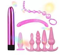 Set Di 8 Pezzi Flessibile In Silicone Morbido Leggero E Durevole A Doppia Estremità, Impermeabile E Facile Da Pulire Per Il Fitness Quotidiano + Y7 (Rosa)