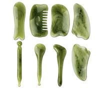 Set di 8 pezzi Gua Sha Board per la cura della pelle del viso, anti rughe e drenaggio linfatico naturale