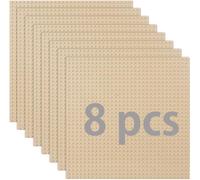 Set di 8 piastre da costruzione compatibili con la maggior parte dei marchi, piastra di base Classic, compatibile con piastre Lego Classic, 25,5 x 25,5 cm, piastra di base sabbia