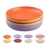 Set di 8 piatti in plastica, 23 cm, piatti infrangibili per campeggio | Leggeri e riutilizzabili, per picnic, lavabili in lavastoviglie, piatti colorati per feste, casa, giardino e viaggi