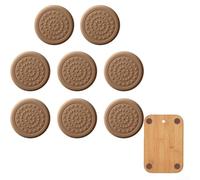 Set di 8 piedini antiscivolo in silicone per taglieri, cuscinetti autoaderenti per scivolare, protezioni impermeabili per smorzare il rumore, per piani di lavoro e vassoi della cucina, marrone