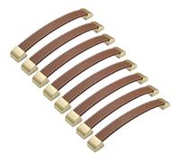 Set di 8 pomelli in pelle di cuoio fatti a mano, in pelle marrone chiaro, per mobili da cucina, in pelle PU, per bagno, cassettiera, guardaroba, maniglia
