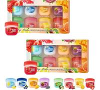 Set di 8 prodotti per la cura delle labbra al gusto di frutta, mini balsami per labbra 4 in 1, lucidalabbra incolore al gusto di frutta, maschere per labbra idratanti e nutrienti a lunga durata