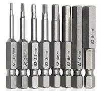 Set di 8 punte esagonali per avvitatore a percussione, cacciavite di precisione, punta esagonale, 6,35 mm, assorbimento magnetico, punta per cacciavite elettrico, 0,06 - 0,3 pollici (1,5 - 8 mm