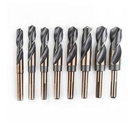 Set di 8 punte per trapano elicoidali da banco HSS da 14-25,5 mm, per alluminio, ferro, rame, ottone, metallo, resistenza all'usura, set di punte per trapano con codolo ridotto per metallo