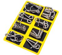 Set di 8 puzzle in metallo con lucchetti da sbloccare, lucchetti Luban all'ingrosso, giochi fai-da-te per allenare la mente, giochi da scrivania per alleviare lo stress, piccoli giocattoli Lega di all