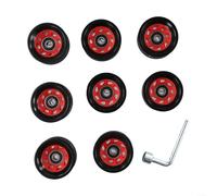 Set di 8 ruote per pattini a rotelle in poliuretano con cuscinetti, dimensioni 58 x 39 mm e 58 x 32 mm, design antiscivolo ad alta elasticità, per pattini e skateboard a doppia fila, per uso interno