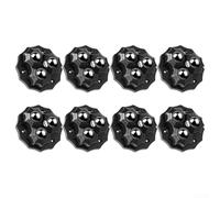 Set di 8 ruote sferiche per mobili da cucina e scatole con retro in acciaio inox per un fissaggio sicuro (nero)