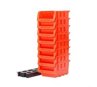Set di 8 scatole impilabili impilabili in ABS per officina, garage, piccole parti di smistamento e montaggio a parete