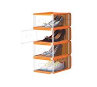 Set di 8 scatole impilabili in plastica trasparente resistente con ante - scarpiera trasparente per un facile accesso e una nizzazione ordinata