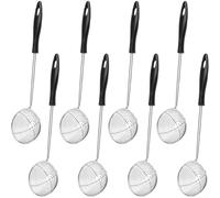 Set di 8 schiumarole a maglia fine in acciaio inox con manico ergonomico per manipolare cibi caldi, zuppe, cucinare, friggere