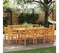Set di 8 sedie da giardino in legno massiccio di acacia, marrone, 56 x 56 x 90 cm, per terrazza e giardino, robusta sedia da pranzo per esterni