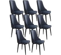 Set di 8 sedie per sala da pranzo, con seduta imbottita in pelle PU, gambe in metallo robusto, design elegante per cucina e casa