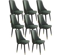 Set di 8 sedie per sala da pranzo, con seduta imbottita in pelle PU, gambe in metallo robusto, design elegante per cucina e casa
