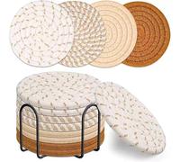 Set di 8 sottobicchieri assorbenti con supporto per bevande, decorazione moderna per sala da pranzo, inaugurazione della casa, tappetino in tessuto per bevande calde e fredde (stile caldo)