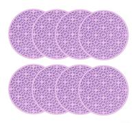 Set di 8 sottobicchieri in silicone con proprietà antiscivolo e motivo floreale scanalato per assorbire le fuoriuscite e proteggere la cucina e i tavolini da caffè (viola)