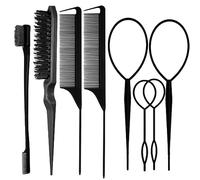 Set di 8 spazzole per capelli per acconciatura, spazzola per capelli, spazzola per coda per spazzolare la schiena