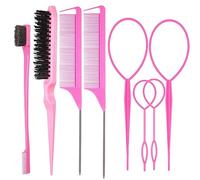 Set di 8 spazzole per capelli per acconciatura, spazzola per capelli, spazzola per coda per spazzolare la schiena