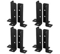 Set di 8 staffe in metallo per pali pergolati, supporti a L per pali in legno 4 x 4, installazione semplice per recinzioni, terrazze e pergolati