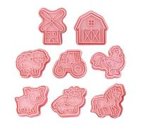 Set Di 8 Stampi A Tema Fattoria, Stampi Per Animali Da Fattoria, Stampi Per Biscotti, Stampi Per Tagliare L'Impasto, Divertenti Stampi Da Forno