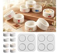Set di 8 stampi cilindrici in silicone per candele, set di stampi per candele da versare, stampi in silicone per candele a colonna, set di portacandele per gesso fai da te