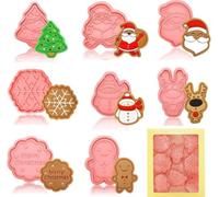 Set di 8 stampi per biscotti per bambini, Christmas Cookie Cutter Set, Stampini per Biscotti, 3D rose Cutter, per pasticceria da cucina Decorazioni di Dolci di Pasticceria