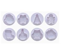 Set di 8 stampini per biscotti natalizi, in plastica