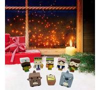 Set di 8 statuette natalizie con scena della natività, stile cartone