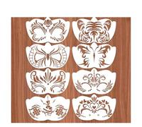 Set di 8 stencil for graffiti con scheletro di viso, modelli di stencil for pittura riutilizzabili for tatuaggi fai da te, arte, trucco di Halloween e spettacoli teatrali(67-2-8pcs)