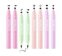 Set di 8 stencil per eyeliner liquido nero, con doppio lato alato, impermeabili, a lunga durata, strumenti per il trucco con cuore, fiore, stella, farfalla, cono