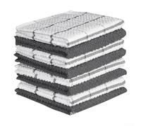 Set di 8 strofinacci da cucina in cotone assorbente, in morbido tessuto, per la pulizia di bar e casa, multiuso (grigio)
