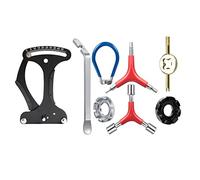 Set di 8 strumenti di riparazione per misurare la tensione dei raggi della bicicletta, 8 pezzi, con indicatore di raggi per bicicletta, chiave tensiometrica, strumento di riparazione ruote con chiave