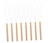 Set Di 8 Strumenti Per Infilare Aghi Ad Anello Per Extension Per Uncinetti Con Manico In Legno Infila Perline Per Parrucche E Micro Anelli Per Uso Domestico In Salone