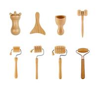 Set di 8 strumenti per massaggio facciale in legno, kit per la cura della pelle, massaggiatore facciale, rullo facciale per alleviare la fatica, donne e ragazze