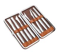 Set di 8 strumenti per pedicure, rasoi e pedicure con lame multiple, in acciaio al carbonio, per rimuovere la pelle morta, manico antiscivolo, custodia portatile