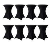 Set di 8 tavoli elasticizzati neri Ø 80-85 cm, rinforzo nella zona dei piedi e lavabile a 40 °C, antiscivolo e non necessita di stiratura, per tavoli da bar e tavoli da bistrot (80 x 110 cm)