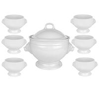 Set di 8 terrina da 2,7 litri con coperchio + 6 tazze da zuppa da 0,5 litri