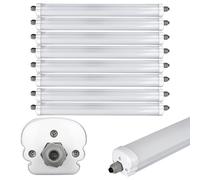 Set di 8 tubi LED SMD da 36 Watt per officina, luci diurne, lampade da soffitto per ambienti umidi, seminterrato, 120 cm, bianco freddo