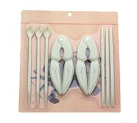 Set di 8 utensili per frutti di mare con 2 cracker, 3 forchette, 3 cucchiai, in plastica di grado alimentare, per zampe di granchio reale, gamberetti, lavabili in lavastoviglie, verde (verde)