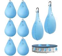 Set di 8 zavorre per telone da piscina con ganci, tasca per acqua, sacchetti per acqua in PVC spesso, per telone da piscina fuori terra, telo invernale per piscine interrate e fuori terra.