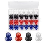 Set di 80 Bottoni per Cappotto da Chef - 18 x 16 x 11 mm, a Sfera, per Giacche da Cucina - Rotondi per Ristoranti (4 Colori)