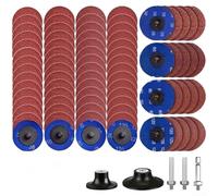 Set di 80 dischi a cambio rapido da 5,1 cm e 7,6 cm, per rimozione ruggine, lucidatura, rettifica, preparazione su metallo, legno, acciaio inossidabile, con smerigliatrice angolare