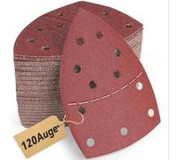 Set di 80 smerigliatrici triangolari, 105 x 152 mm (93 x 93 mm), 120 granularità, 11 fori per Bosch PSM 100A, PSM 160, PSM 200 AES, PSM 18, per legno, metallo, plastica